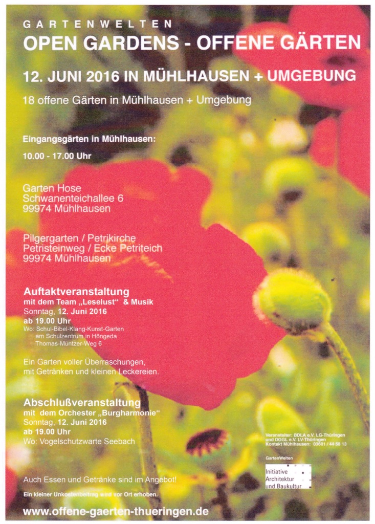 Tag der offenen Gärten - Plakat