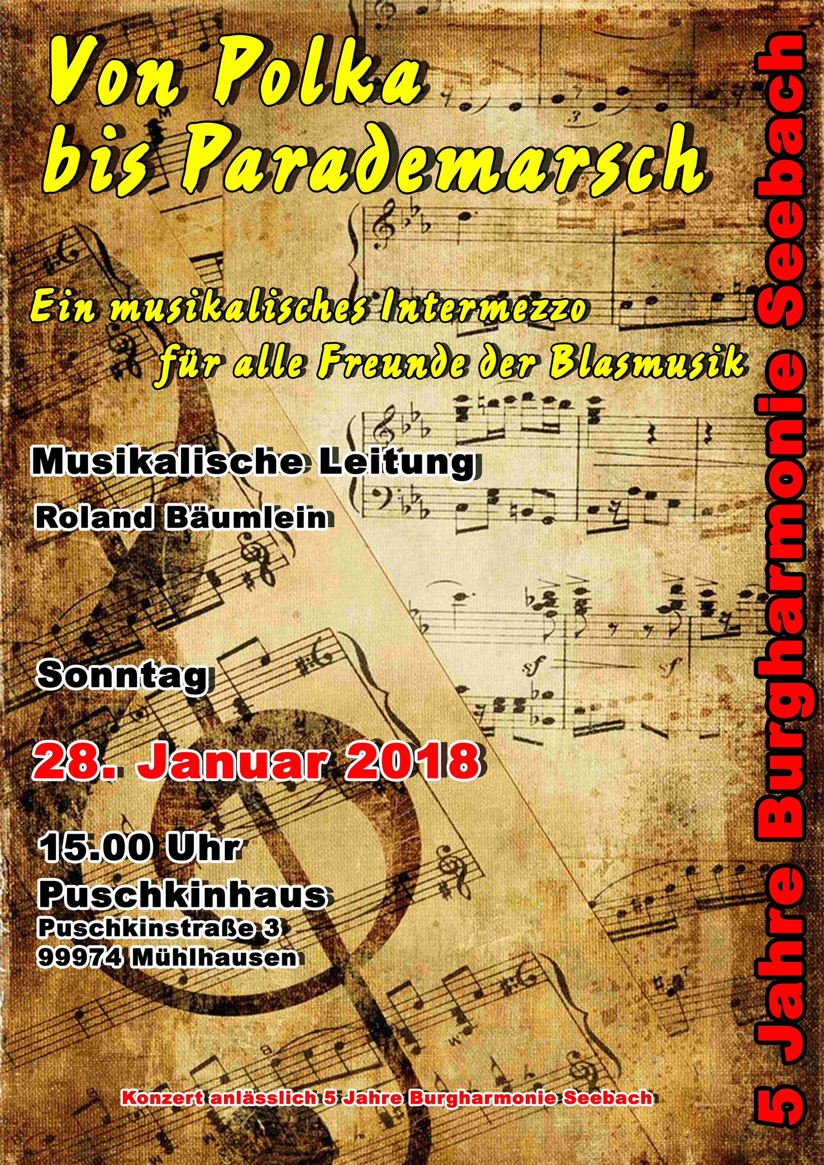 Plakat 5 Jahre BURGHARMONIE